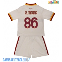 Camisa de time de futebol AS Roma Rodrigo Mora #86 Replicas 2º Equipamento Infantil 2026-27 Manga Curta (+ Calças curtas)